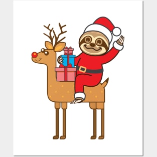 Sloth Santa Posters and Art